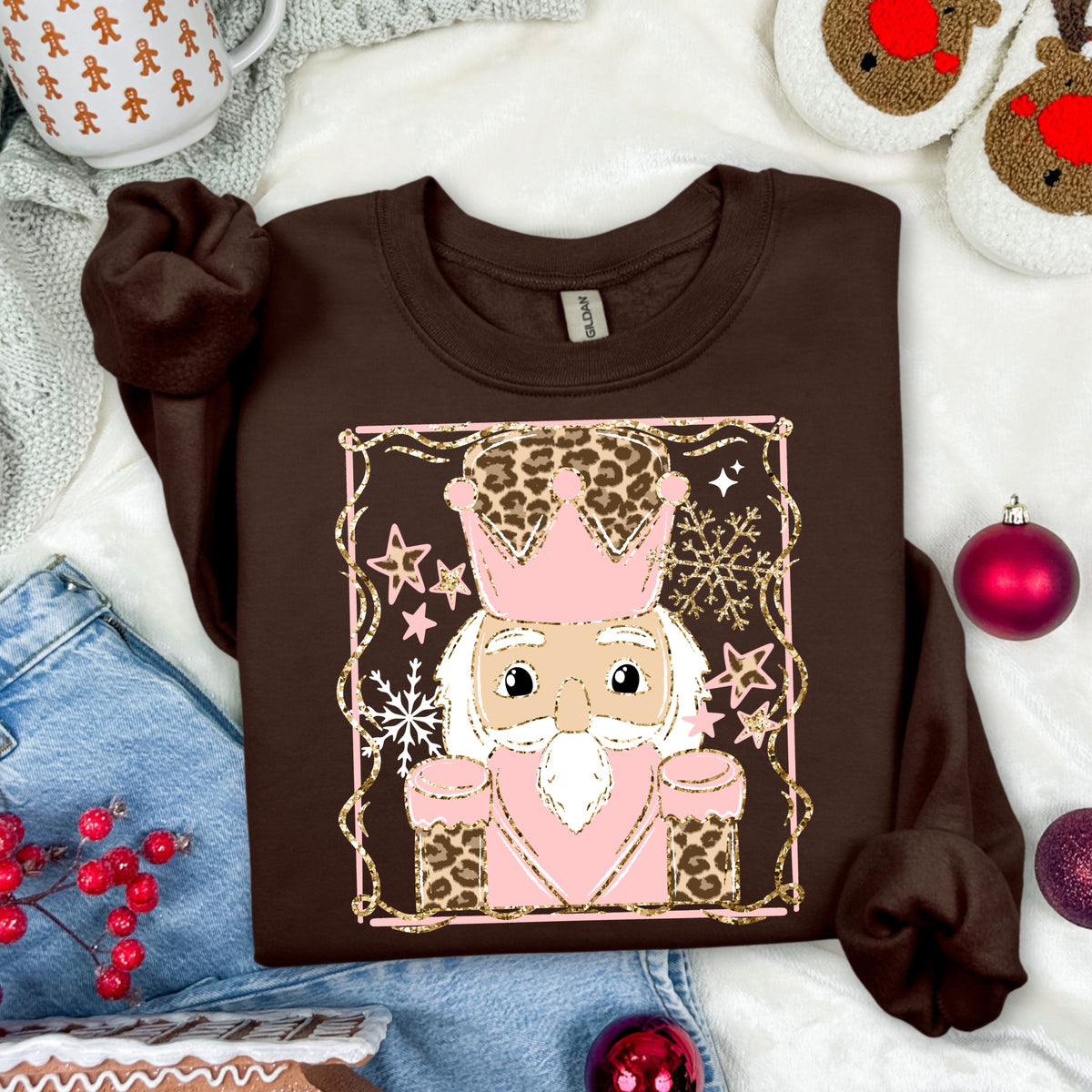 Pink and Leopard Nutcracker (2 skin tones) PNG