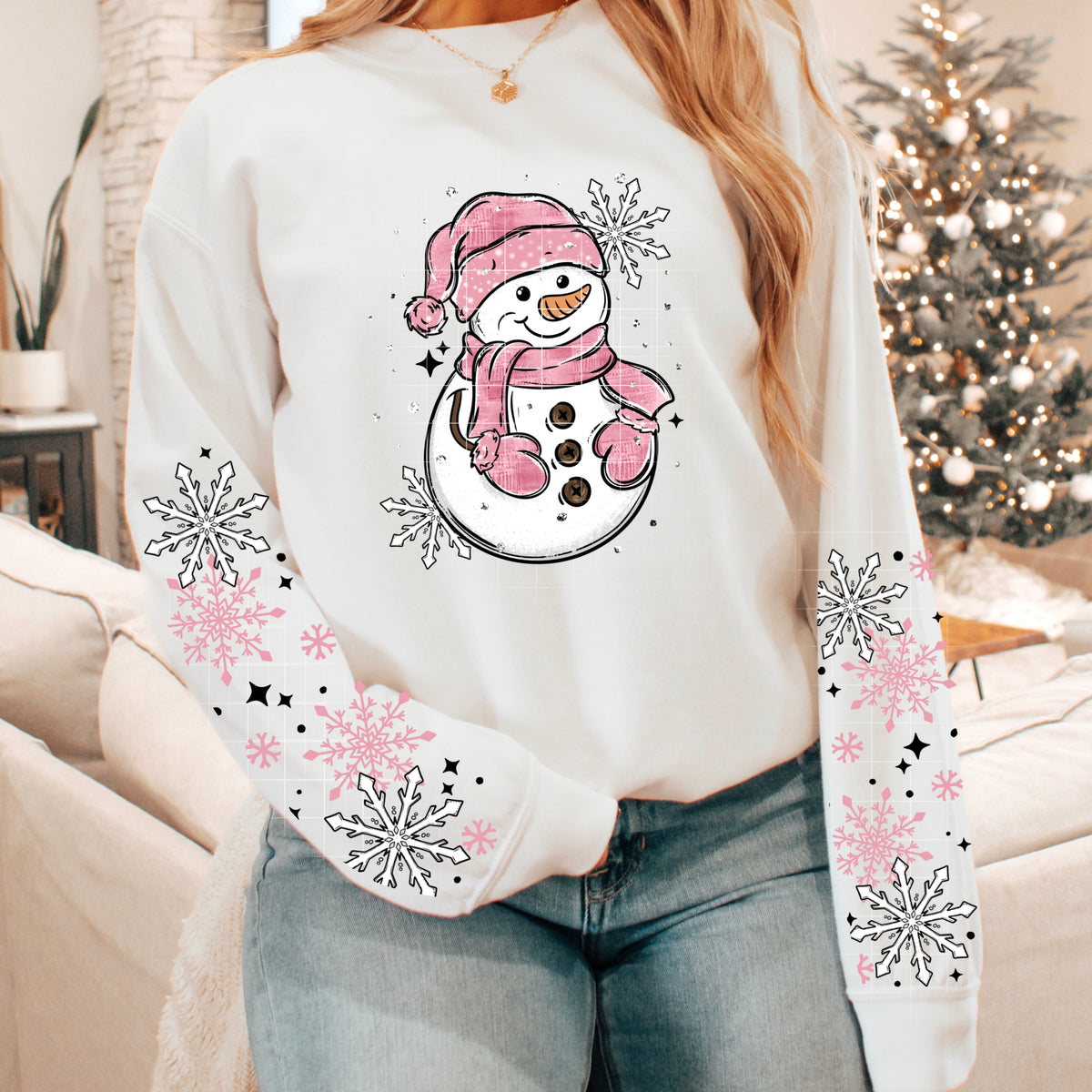 Pink Snowman w/ sleeve PNG