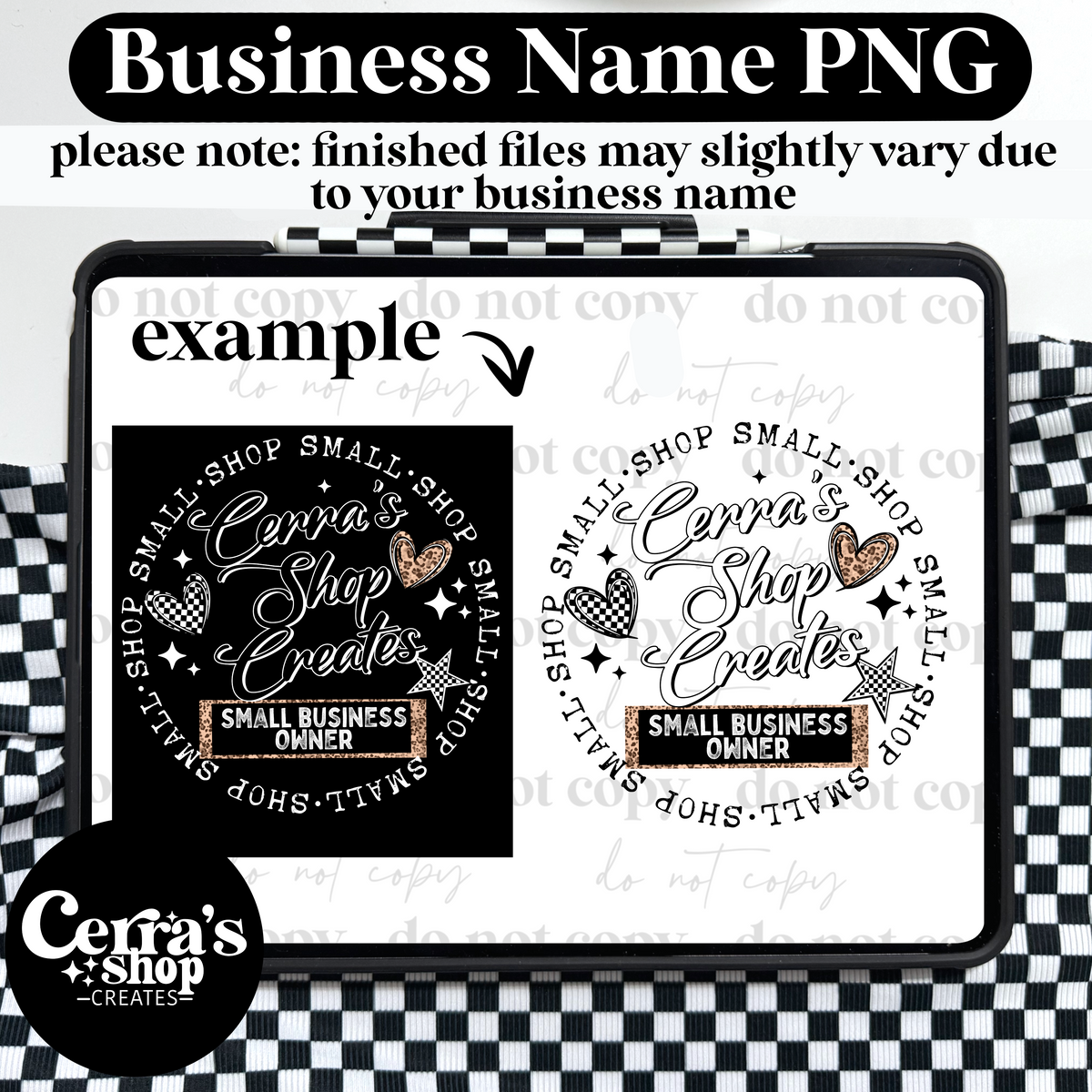 Cheetah Checker Circle Biz Name (I’ll add the name)