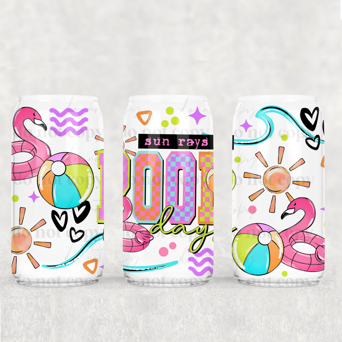 Pool Days 16 Oz Glass Wrap