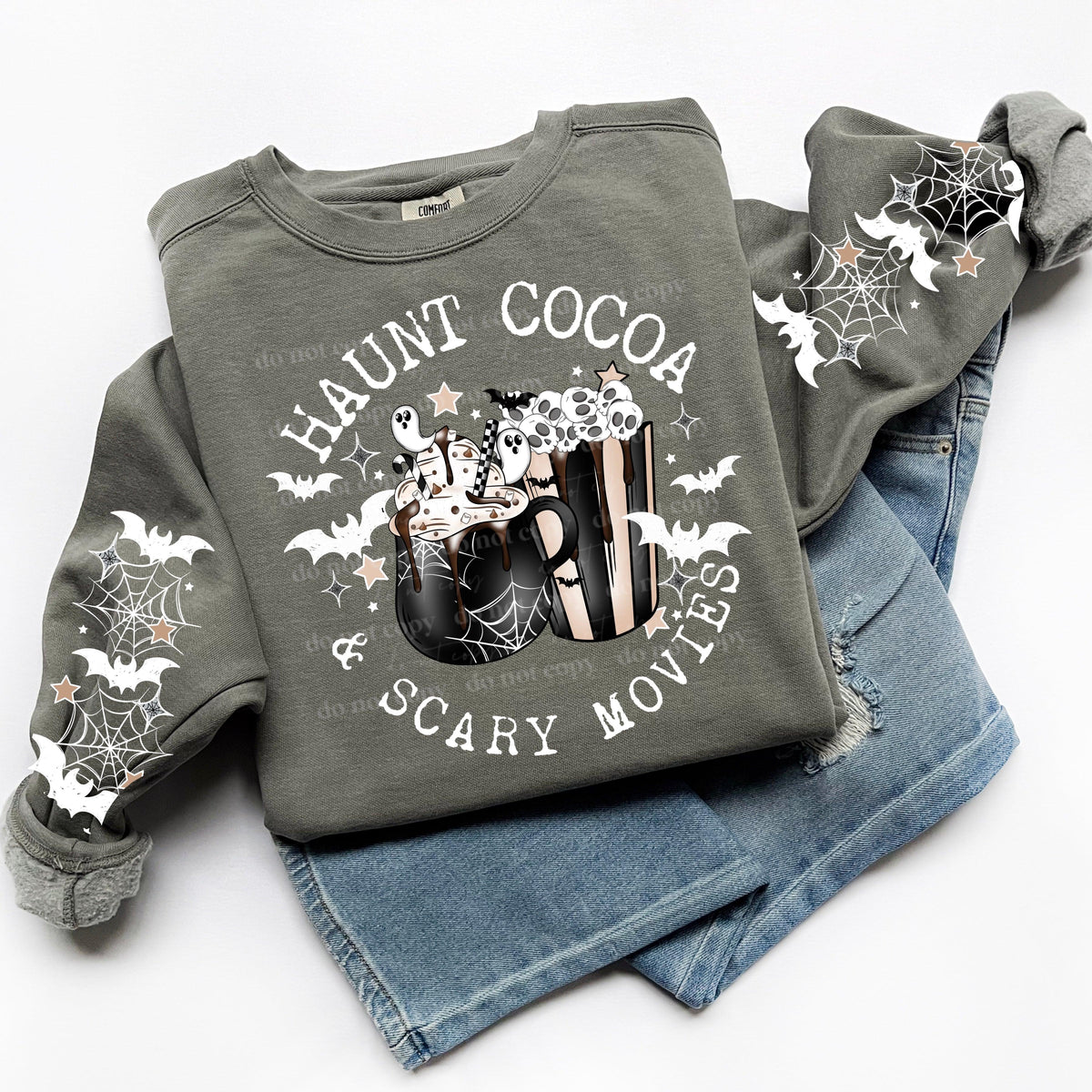 Haunt cocoa scary movies sleeve, png, pocket set