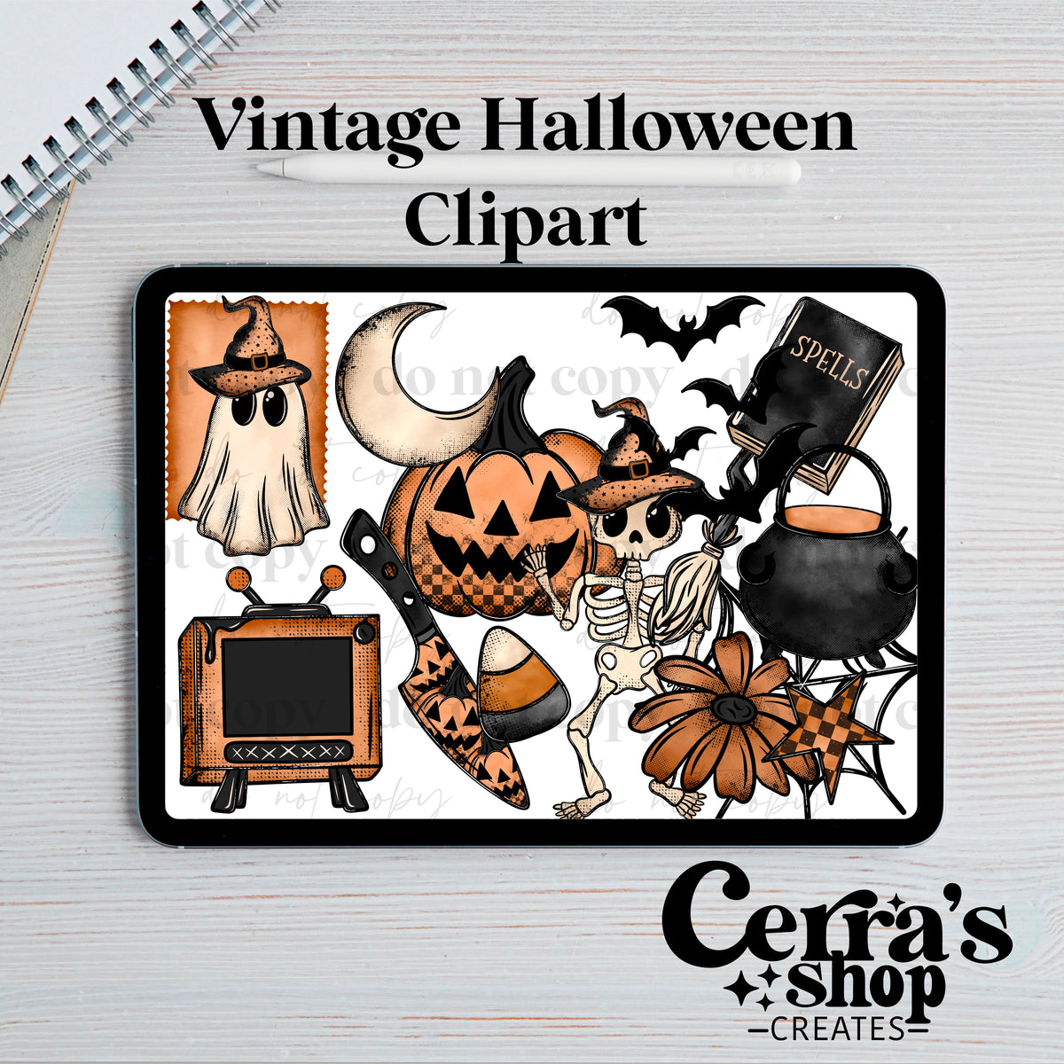 Vintage Halloween Clipart set