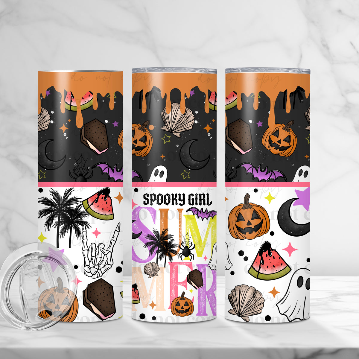Spooky Girl Summer Tumbler Wrap