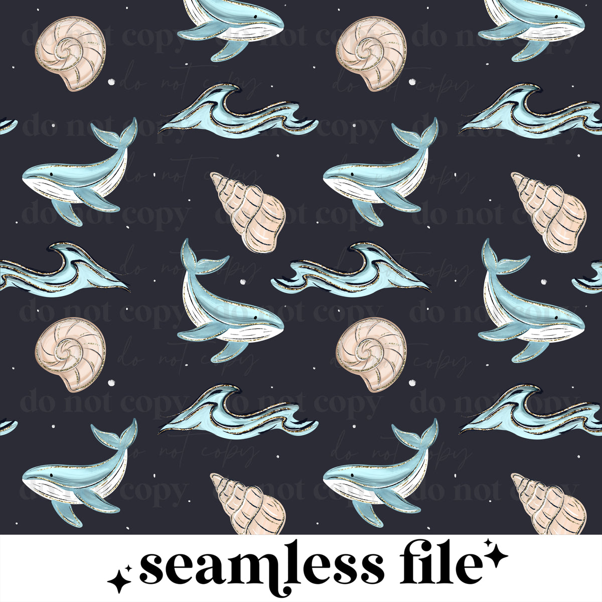 Make Waves whale Seamless