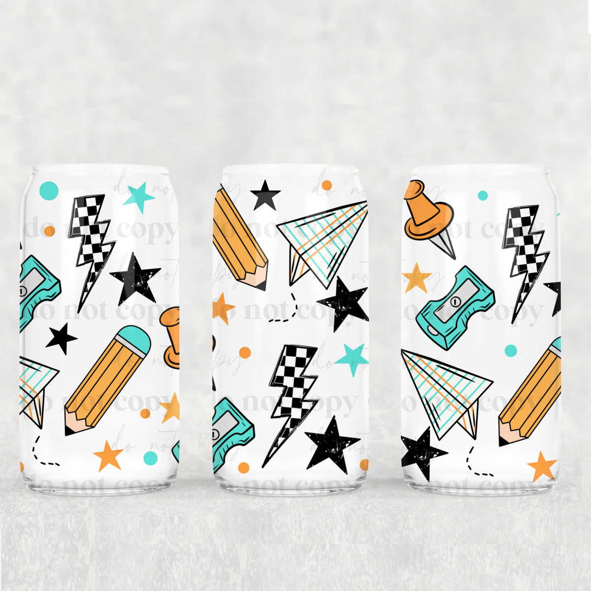 Boy School 16 oz Glass Wrap