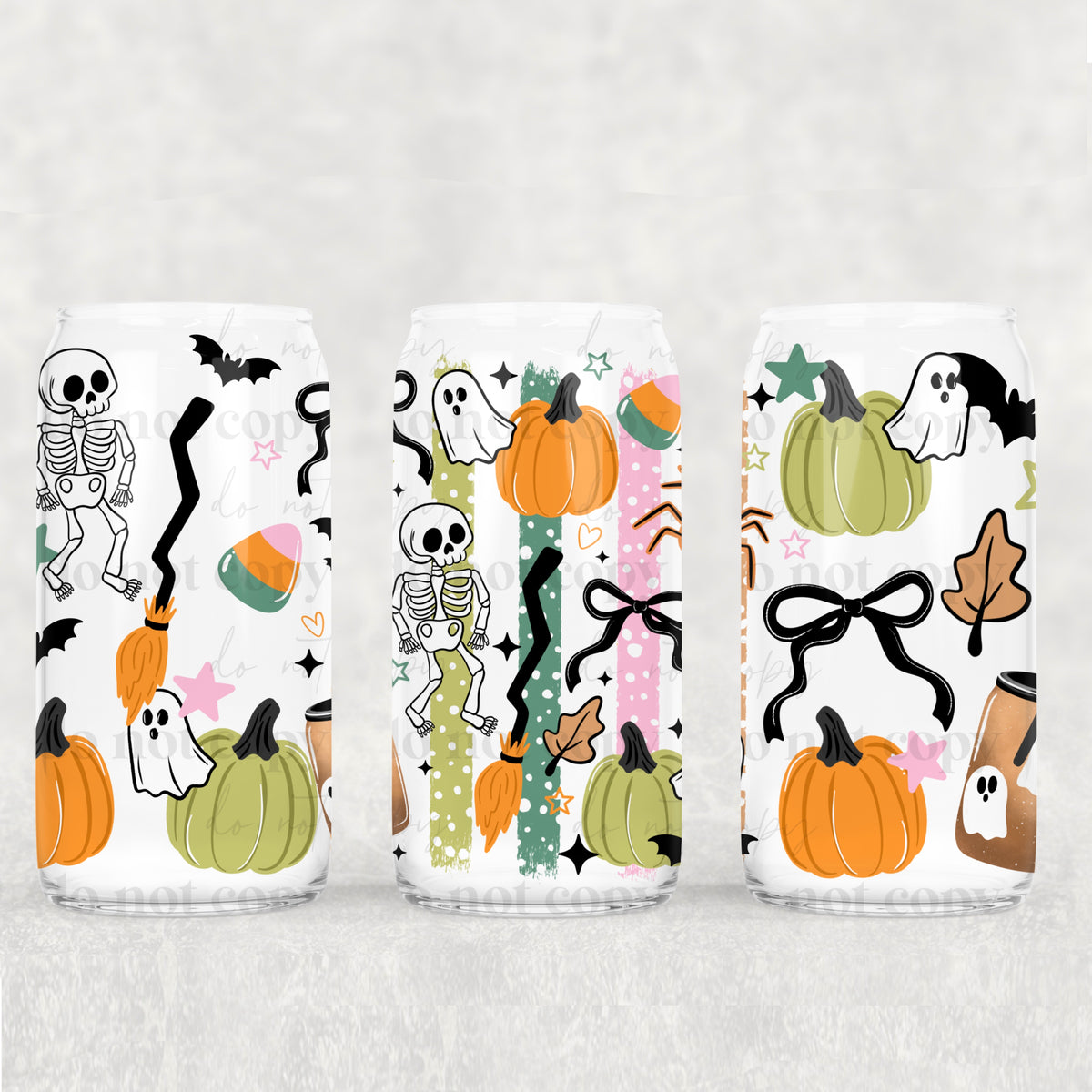 Halloween stripes 16oz Glass Wrap