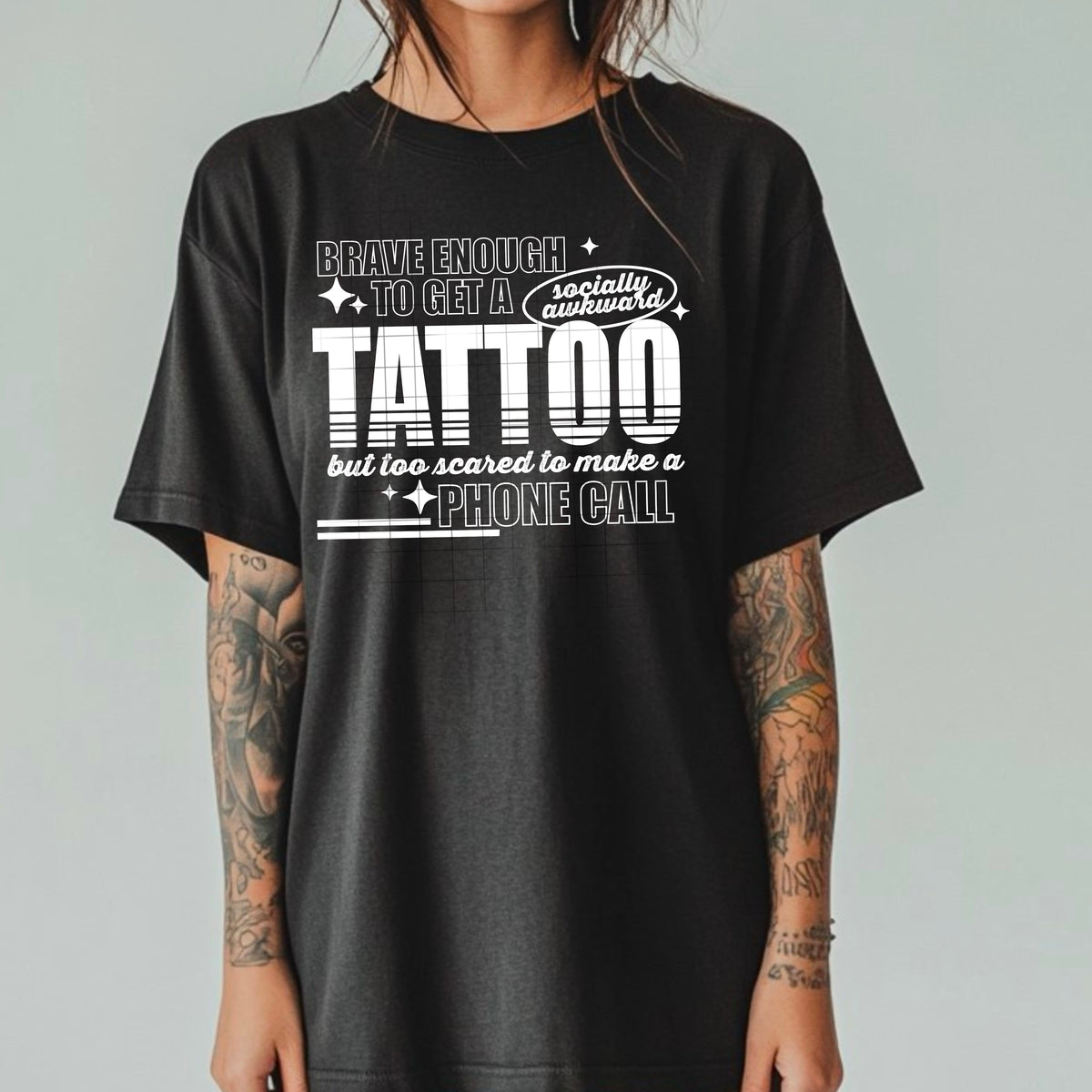 Brave Enough To Get A Tattoo Single Color PNG