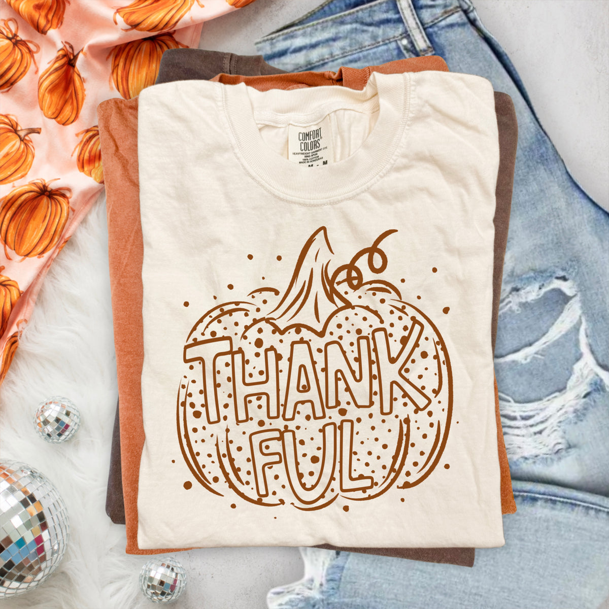 Thankful Pumpkin Single Color PNG