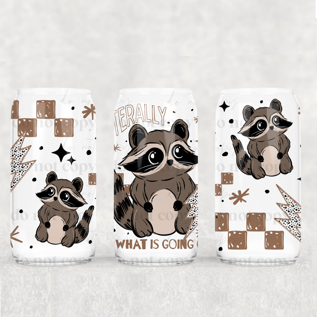 What is going on raccoon 16oz Glass Wrap