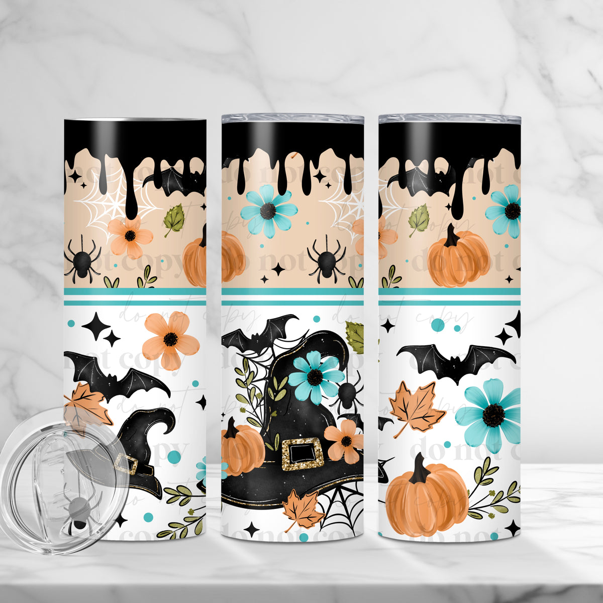 Floral Witch Hat Tumbler Wrap