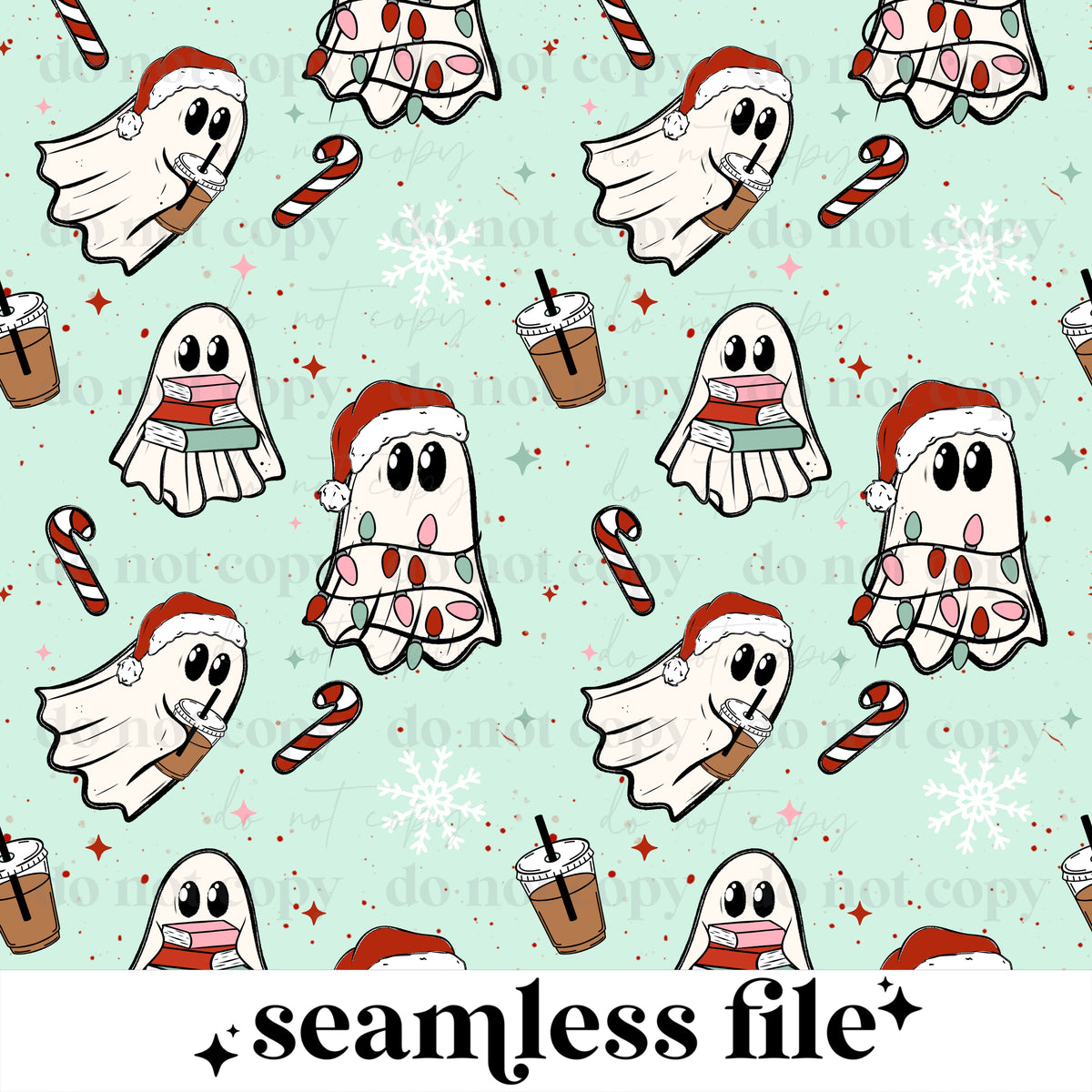Christmas Ghosties Seamless