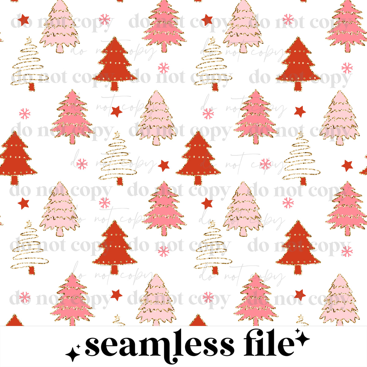 Red and pink Trees Seamless