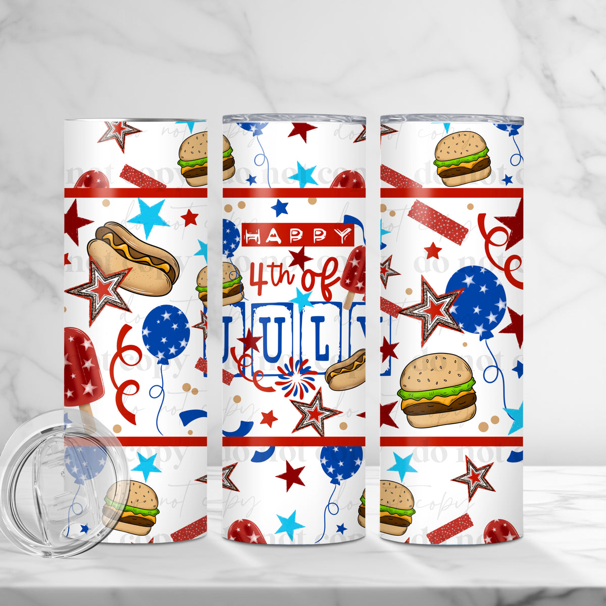 Happy 4th 20 oz Tumbler Wrap