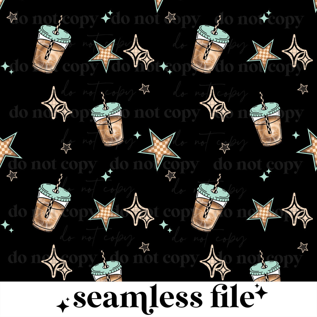 Iced Coffee Stars Seamless