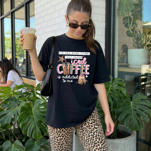 Iced coffee is addicted to me PNG