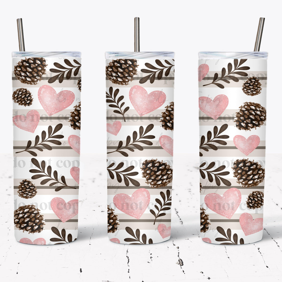 Heart Leaves Tumbler Wrap