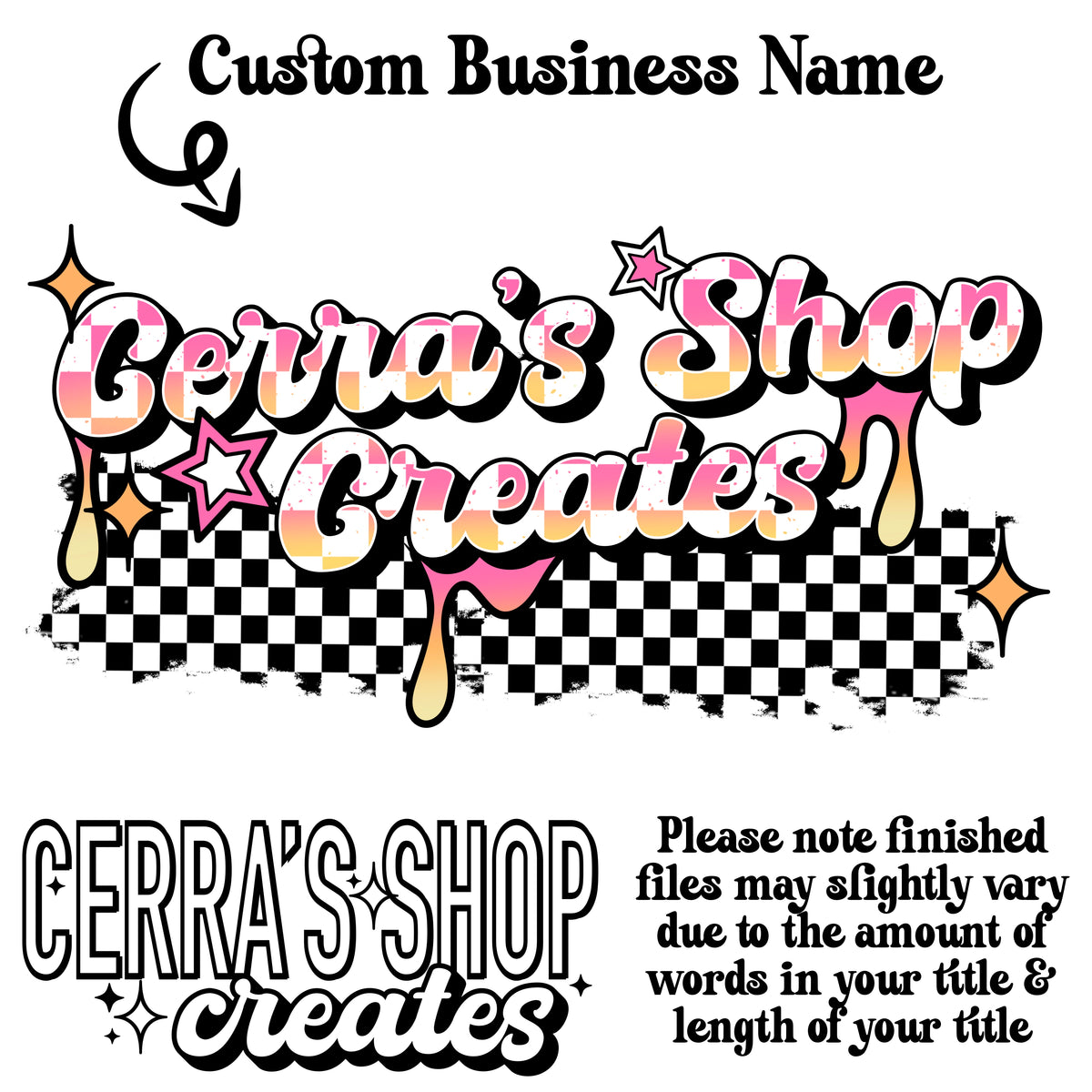 Pink & Yellow Drippy Biz Name (I’ll add the name)