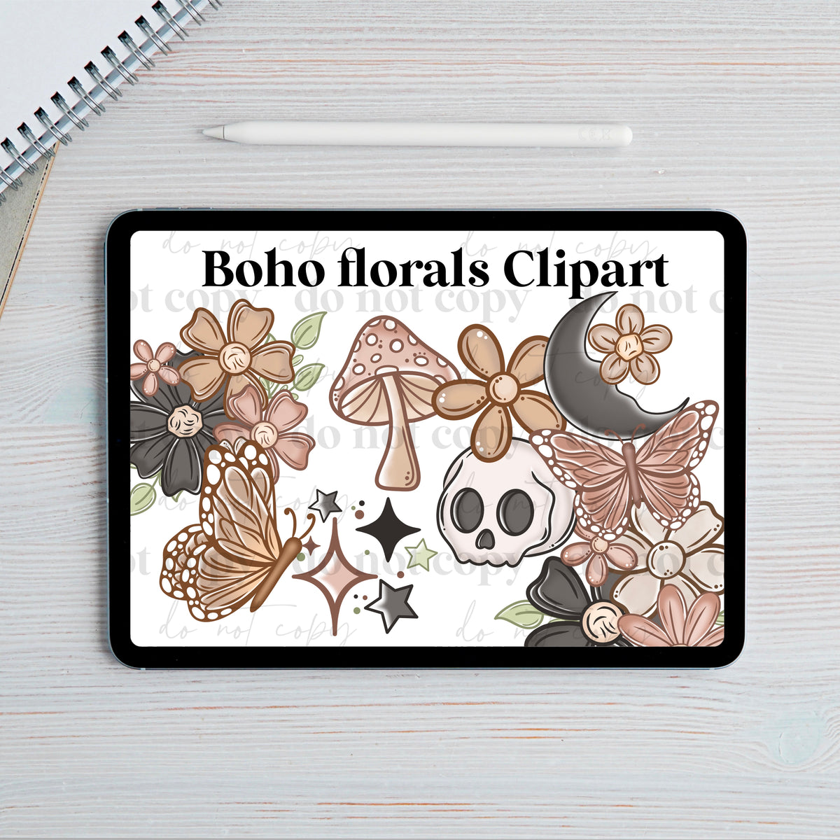 Boho Florals Clipart set