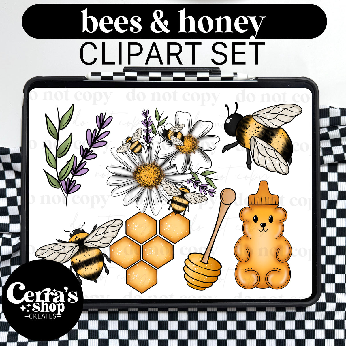 Bees and Honey Clipart set