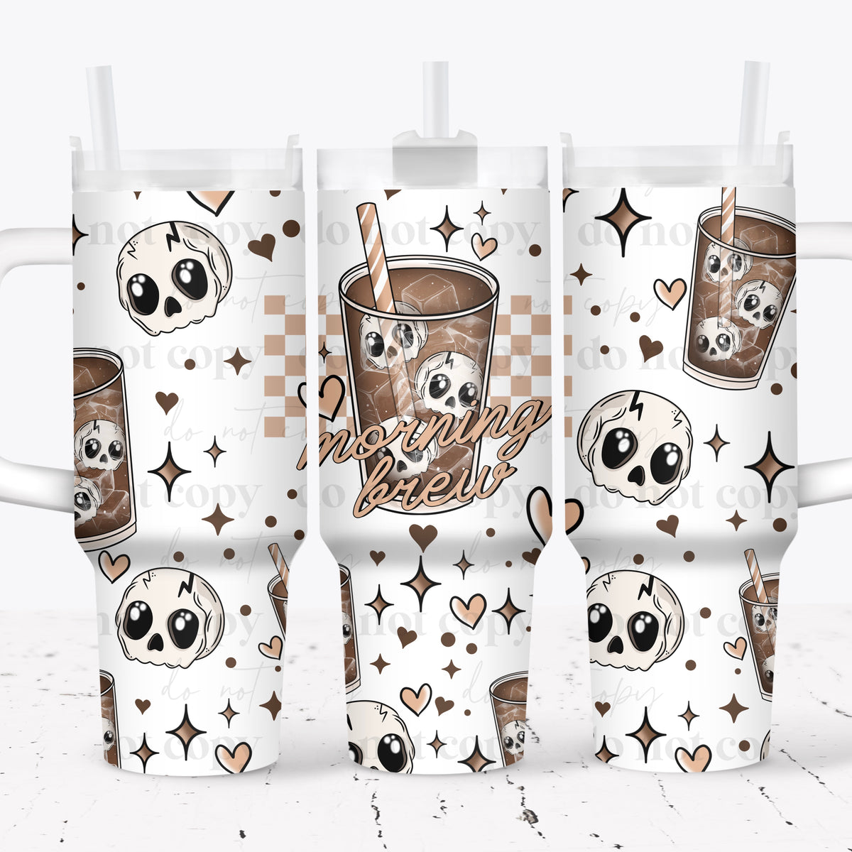 Morning brew skellie 40oz Tumbler Wrap