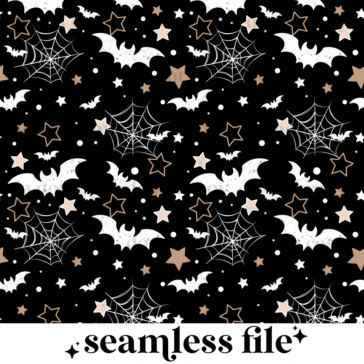 Stars and bats seamless black