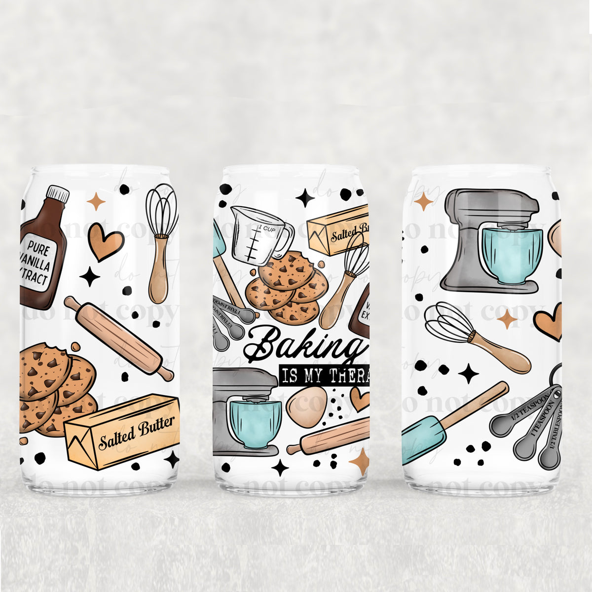 Baking is my Therapy 16oz Glass Wrap