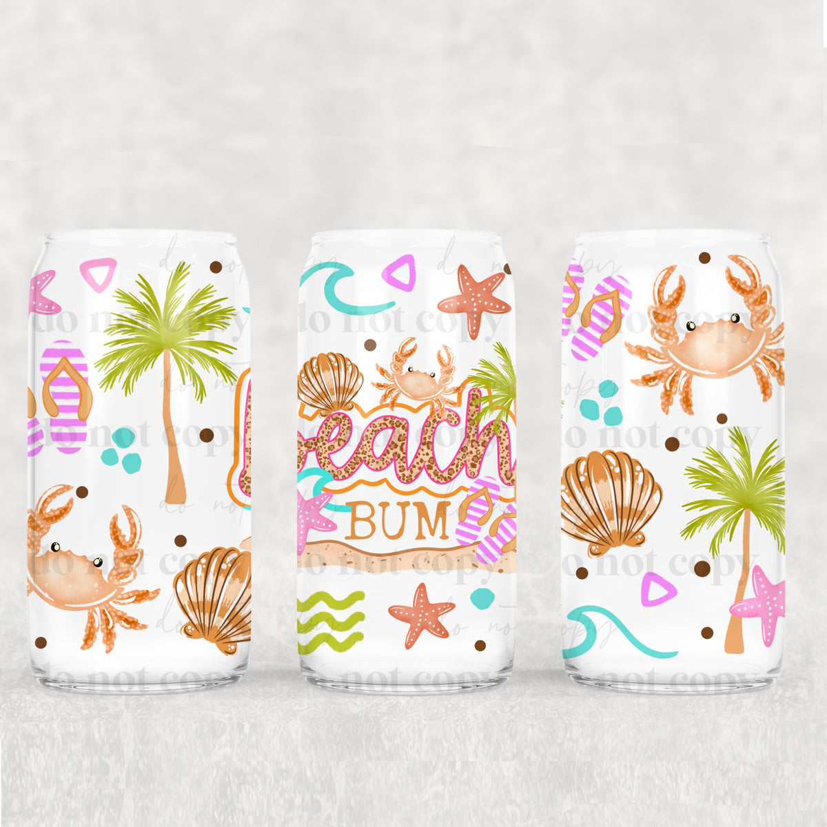 Beach Bum 16oz Glass Wrap