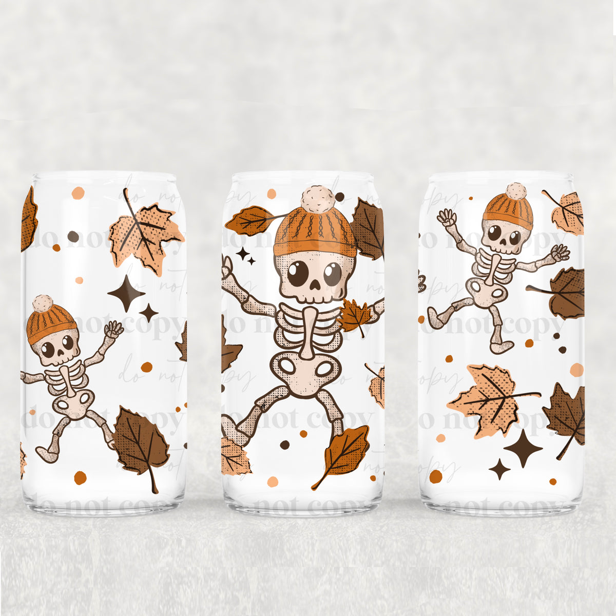 Skellie Fall Leaves 16oz Glass Wrap