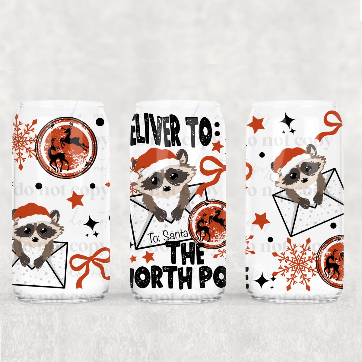Deliver to The North Pole 16oz Glass Wrap