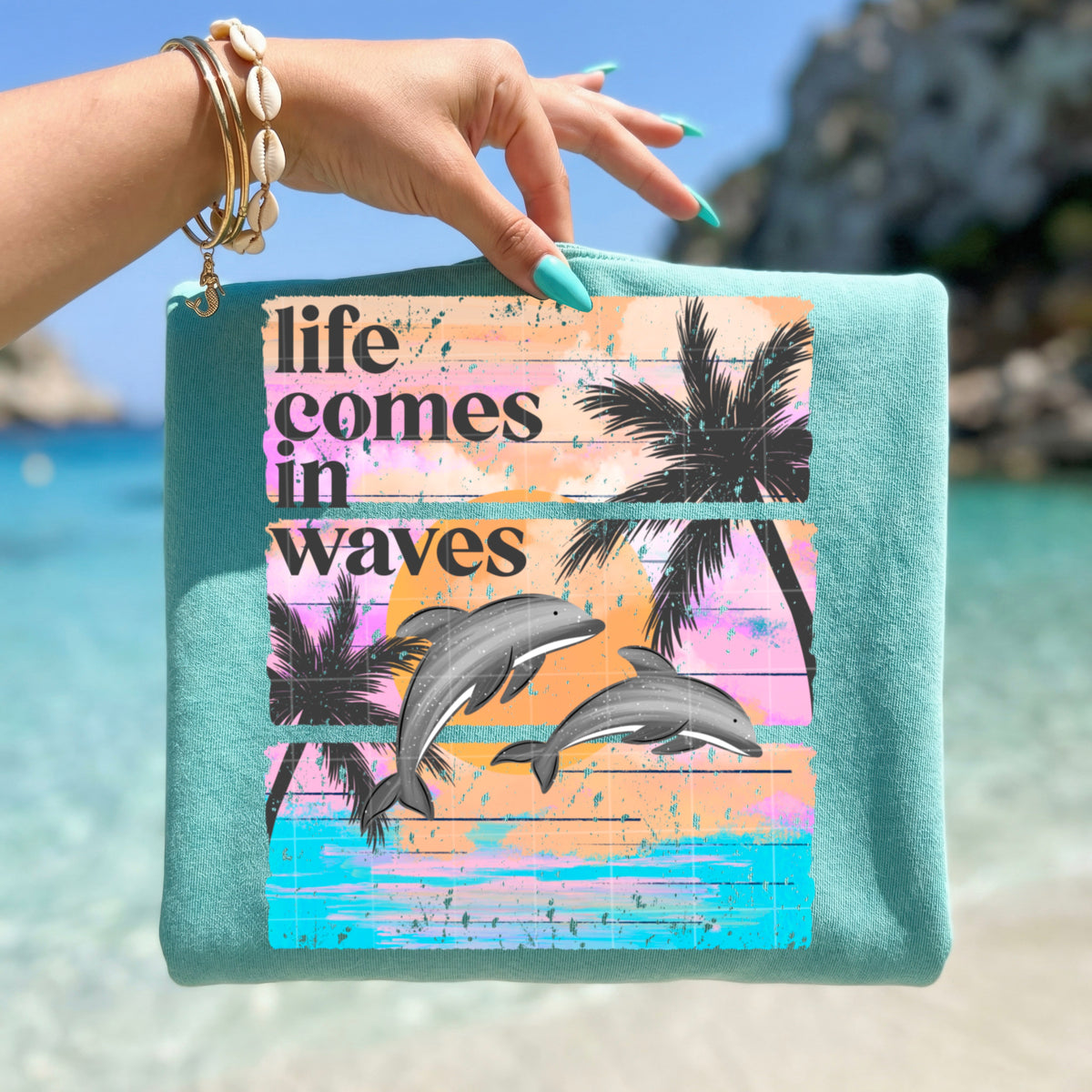 Life comes in waves PNG
