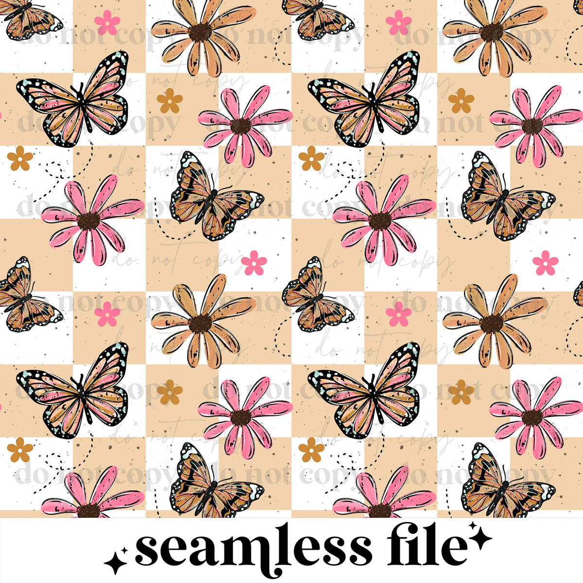 Butterfly Checker Seamless