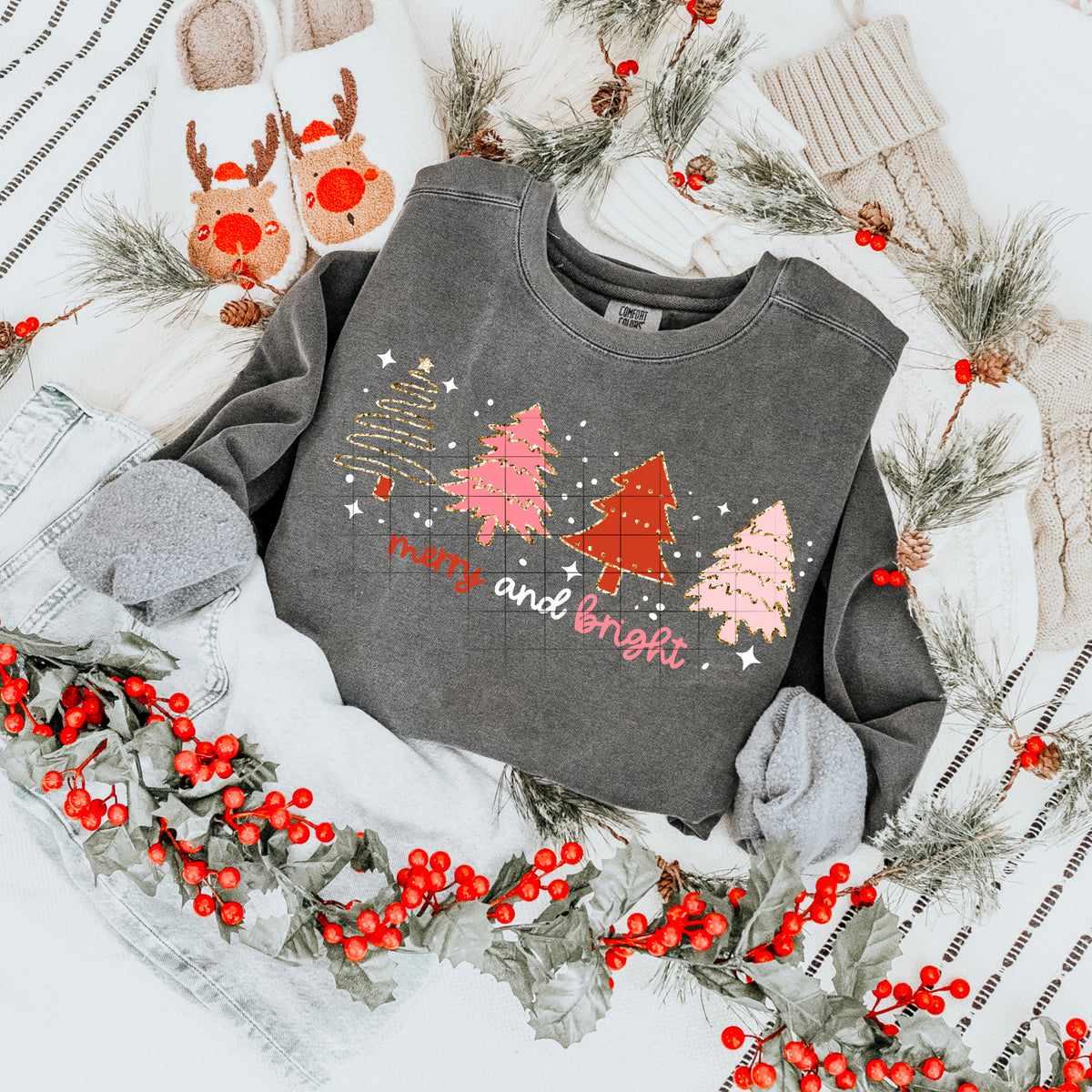 Merry and Bright trees PNG