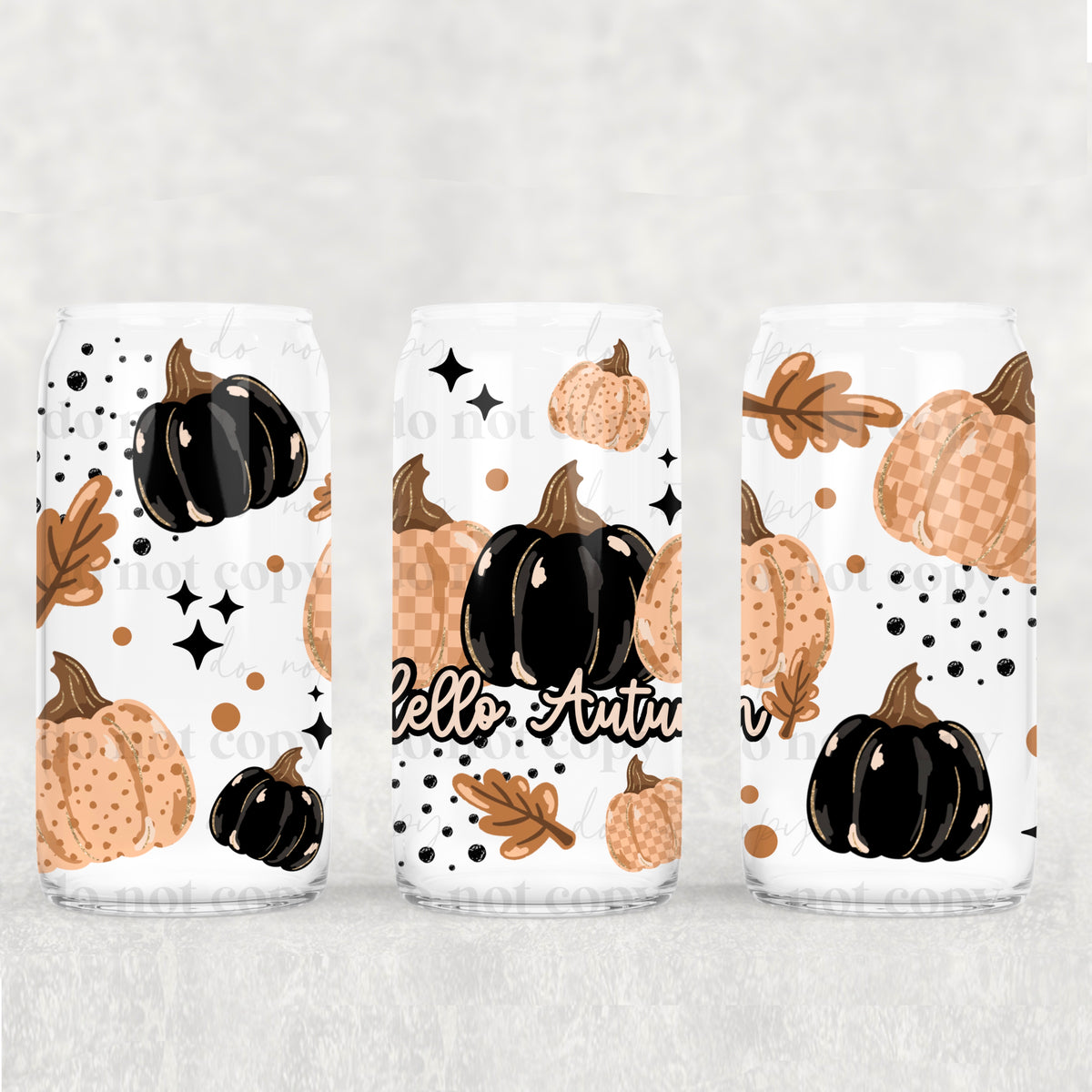 Autumn Pumpkins 16oz Glass Wrap