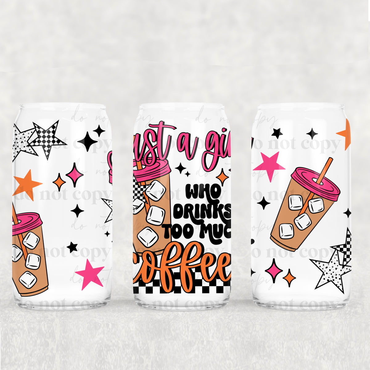 Too much coffee 16oz Glass Wrap