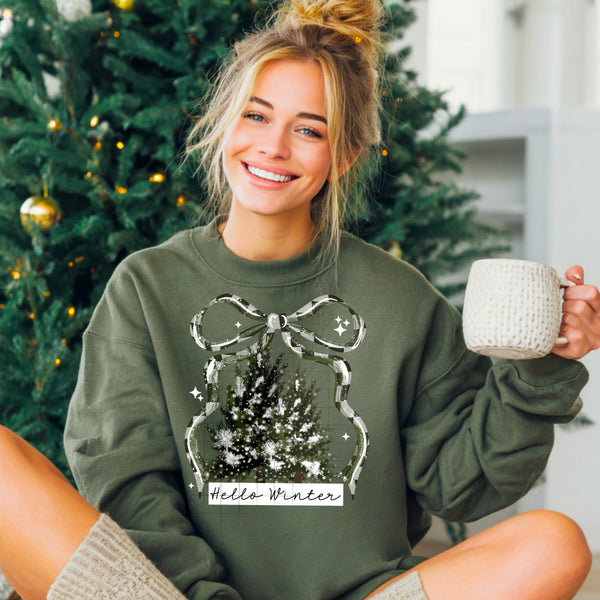 Hello Winter Trees PNG