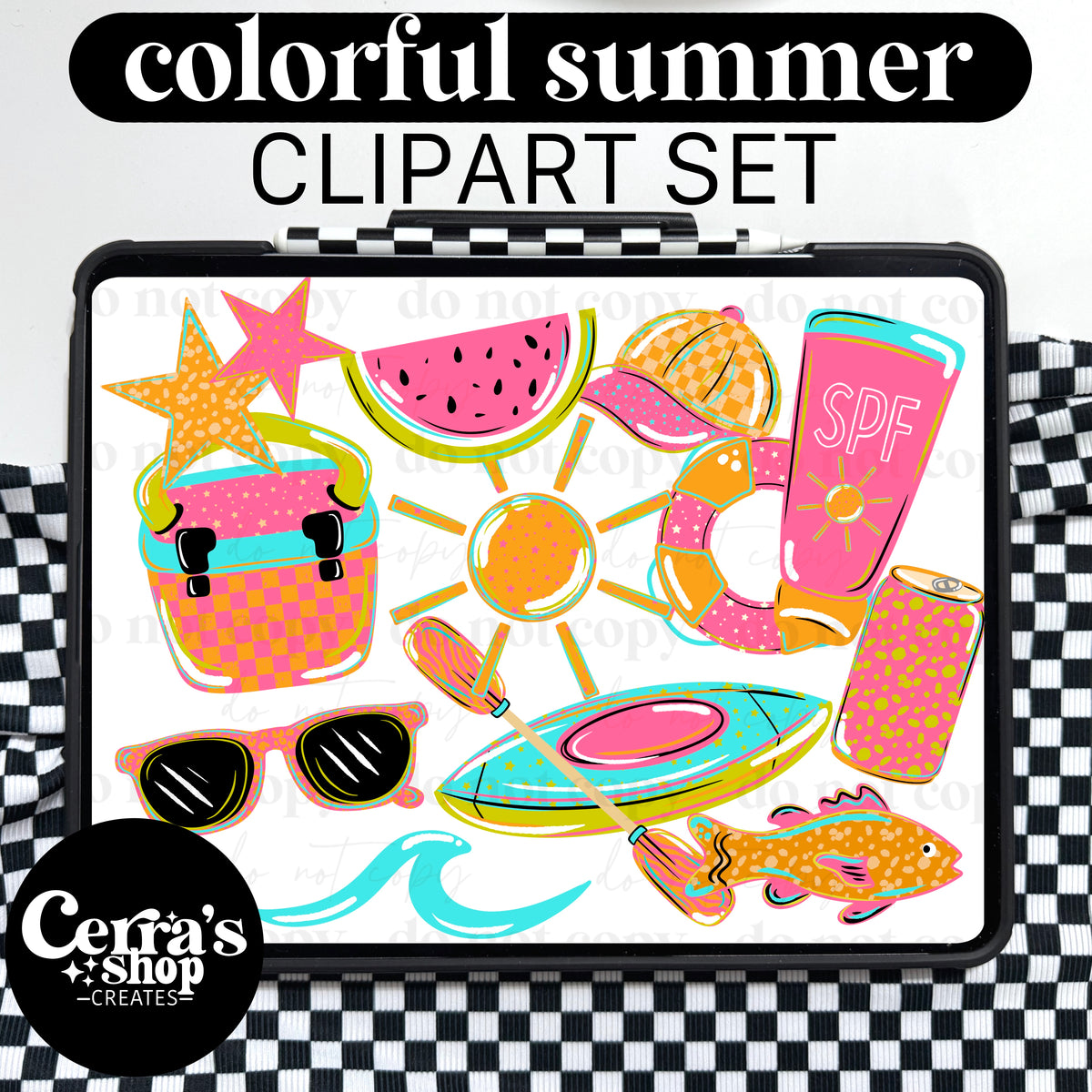 Colorful Lake Days Clipart Set