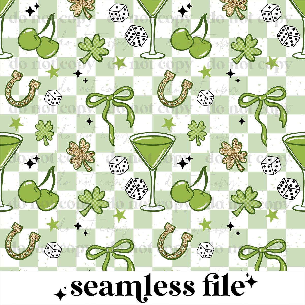 Lucky girl martini Seamless