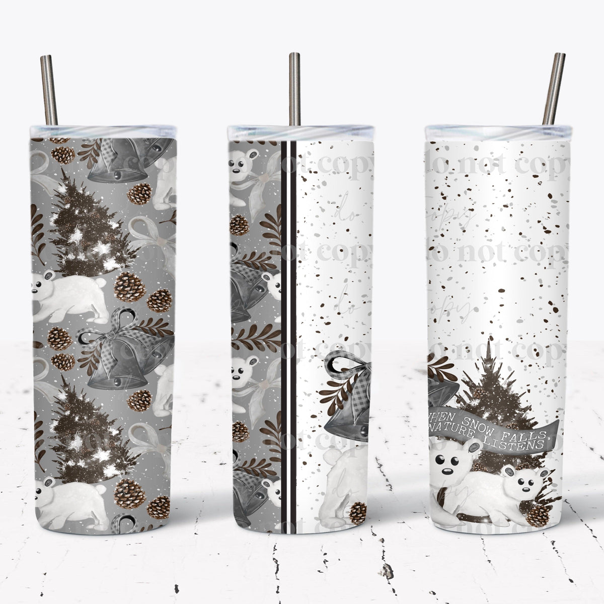 Watercolor Polar Bear Tumbler Wrap