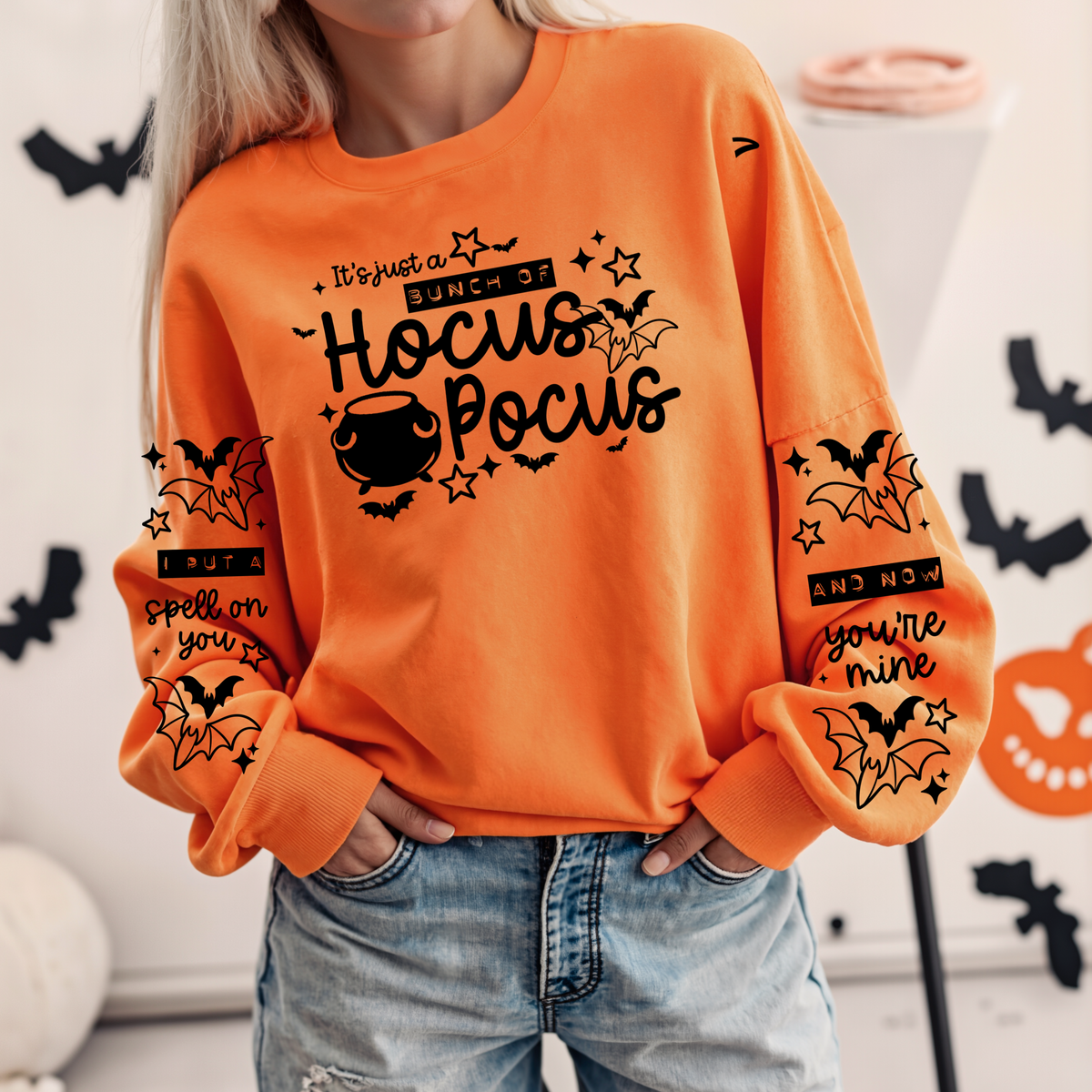 Hocus Pocus w/ Sleeves Single Color PNG
