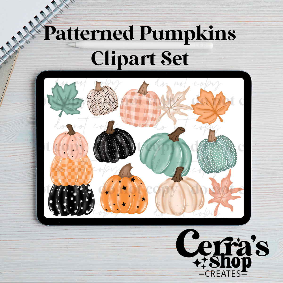 Fall Pumpkins Clipart set