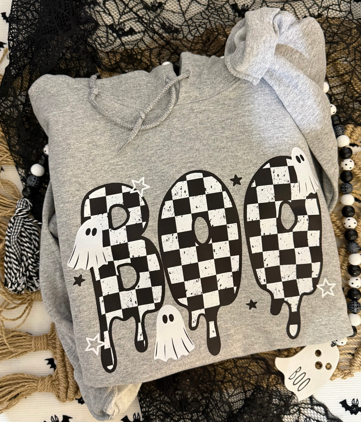 Boo checker Hoodie (large)
