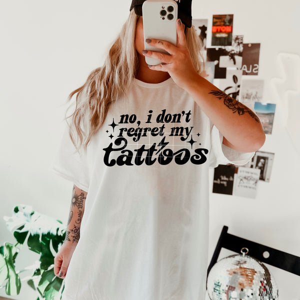 No i dont regret my tattoos Single Color PNG