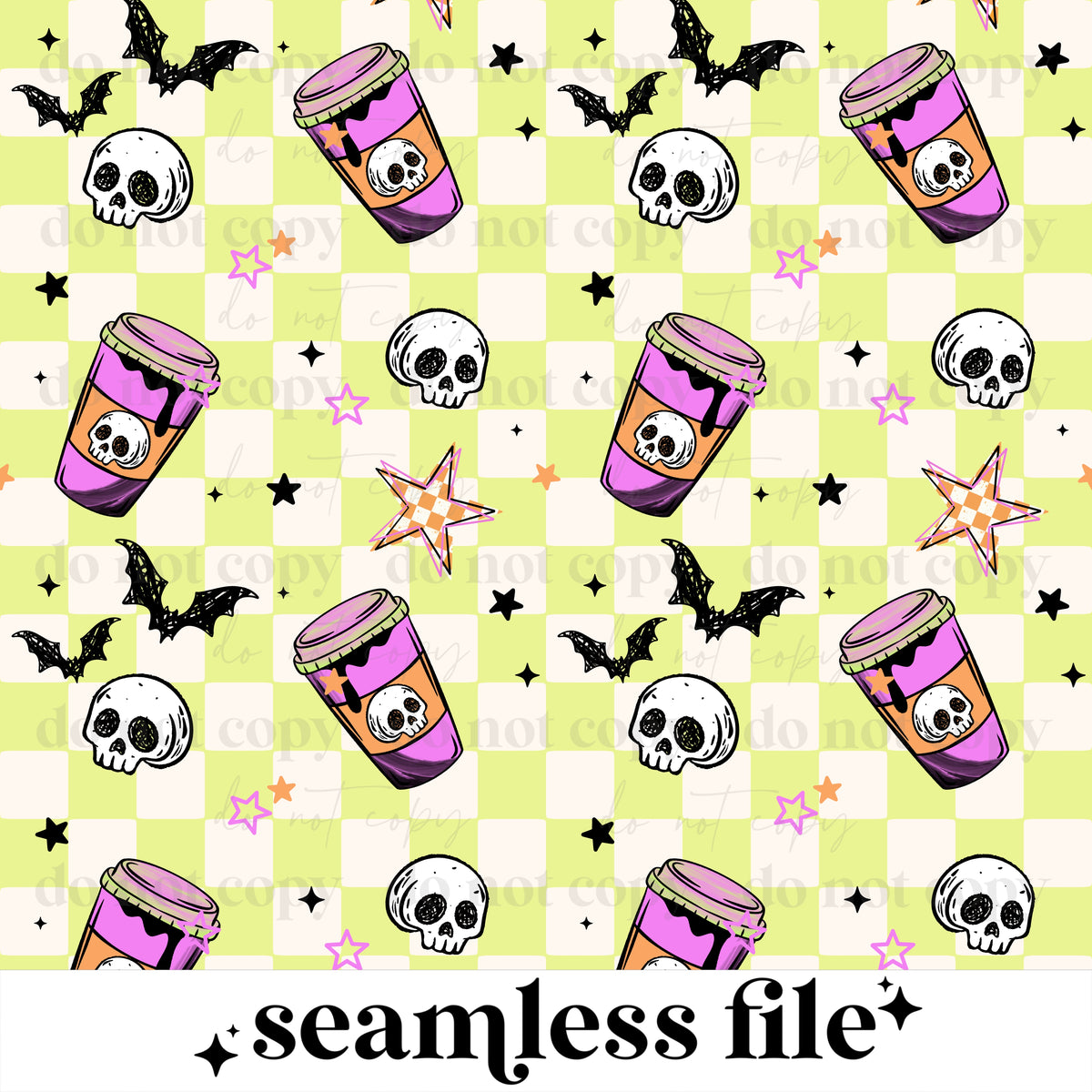 Spooky Skull coffee Seamless