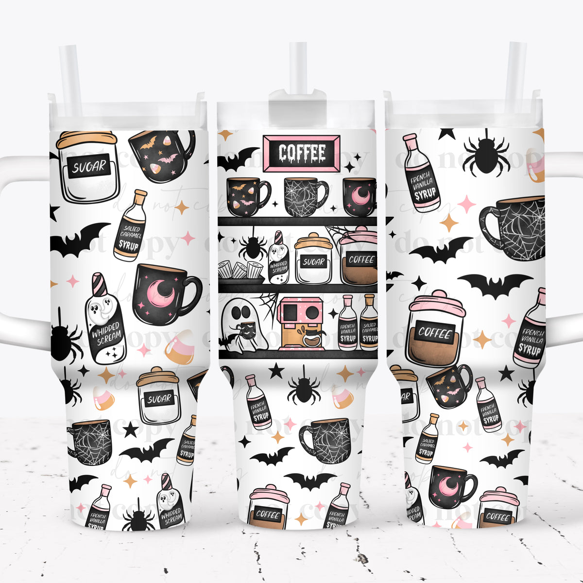 Spooky Coffee Bar 40oz Tumbler Wrap