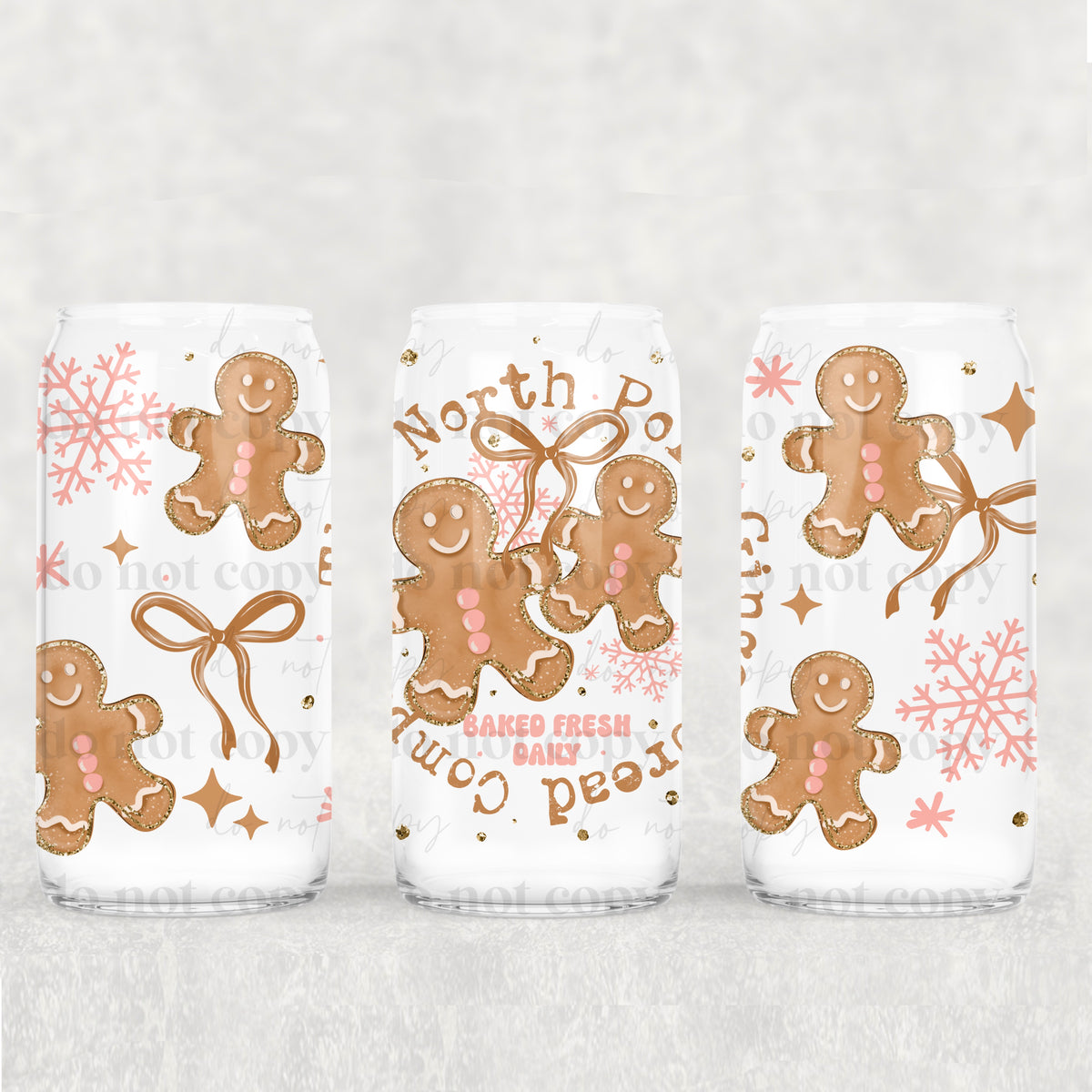Gingerbread Bakery 16oz Glass Wrap