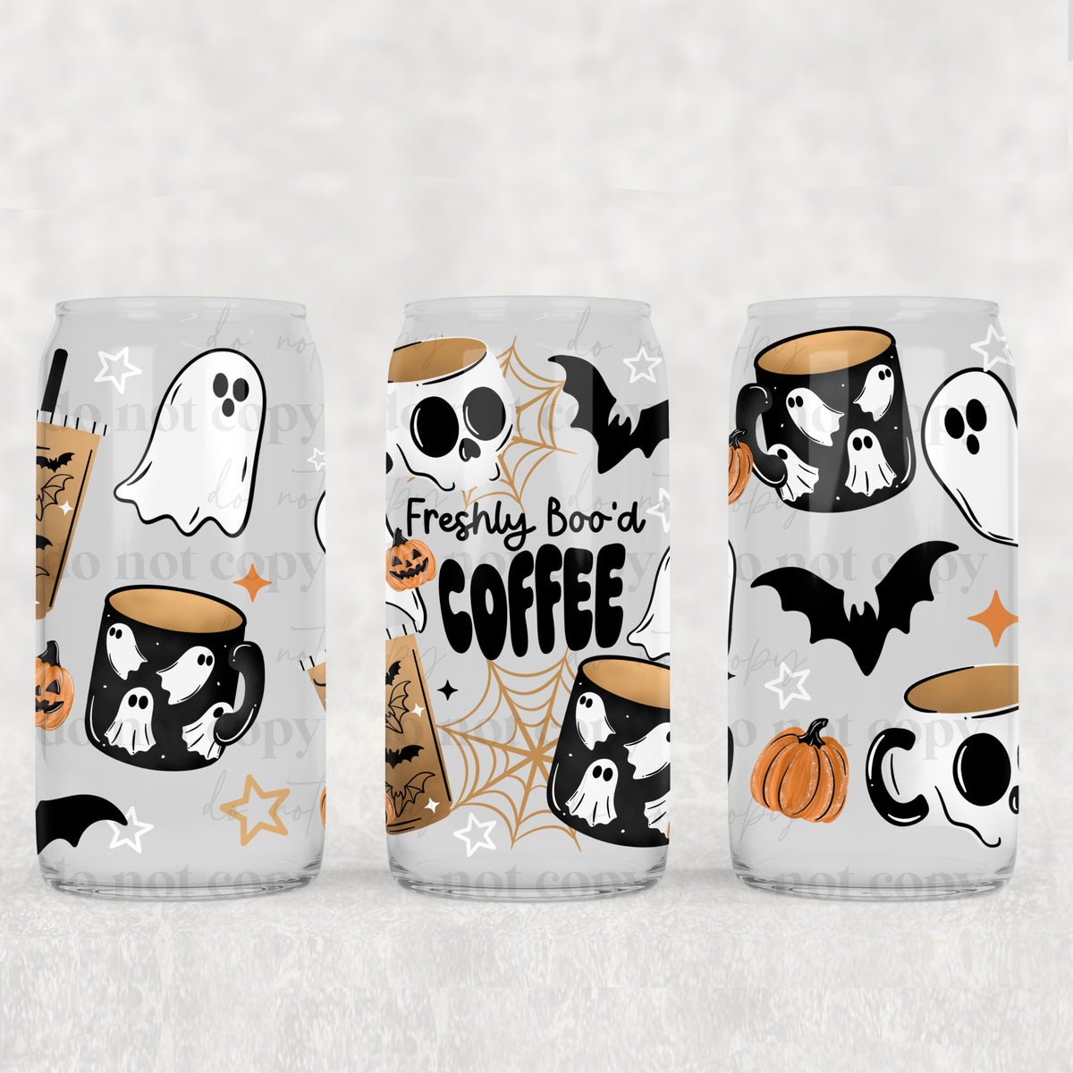 Freshly Boo’d Coffee 16oz Glass Wrap