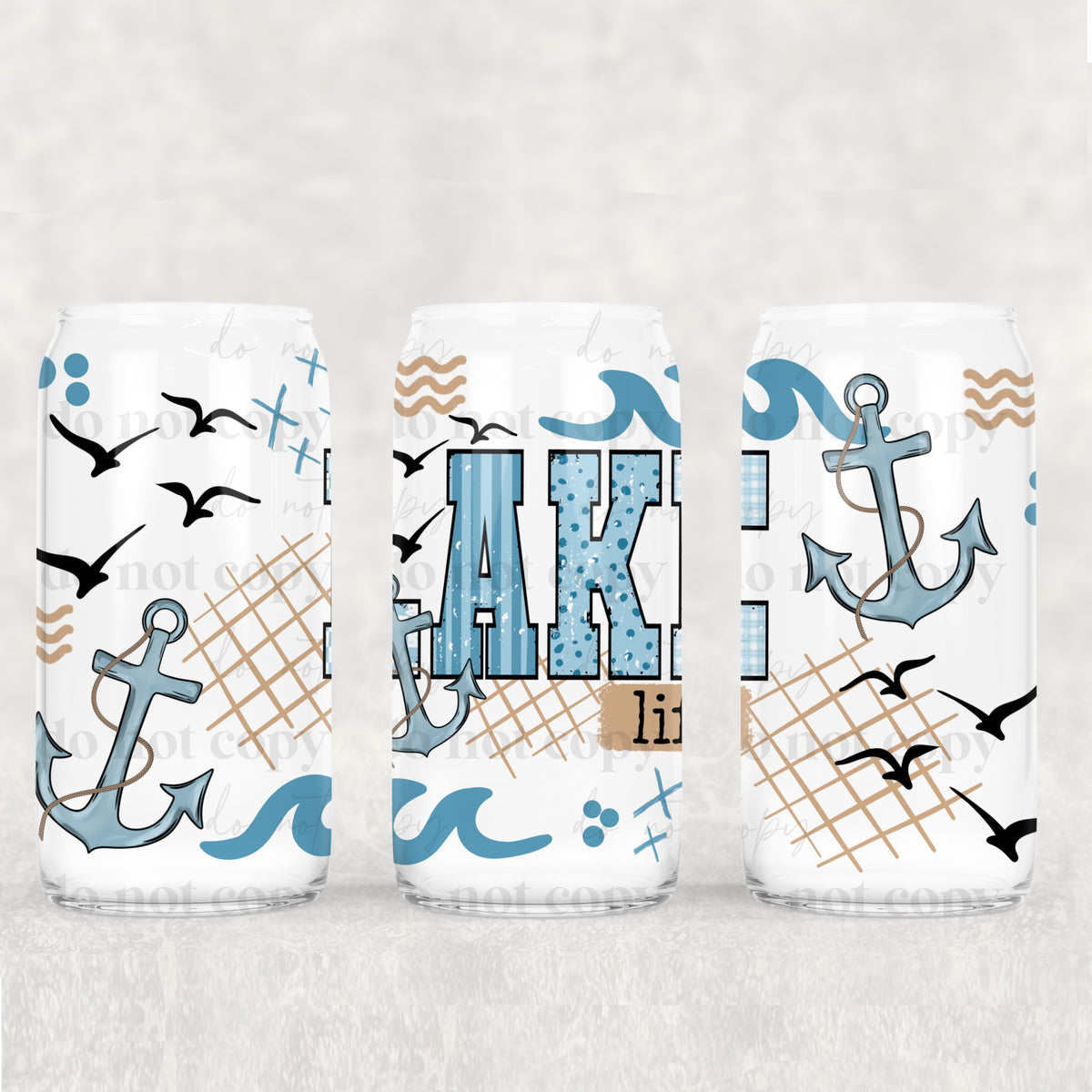 Lake Life 16 Oz Glass Wrap