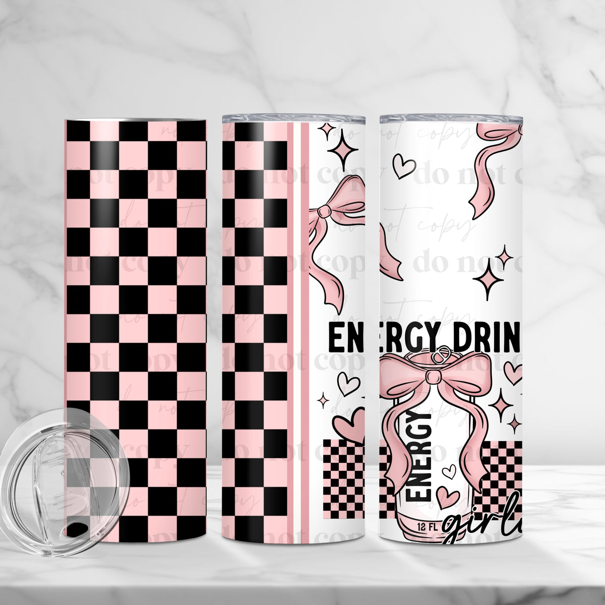 Girly Energy drinks Tumbler Wrap