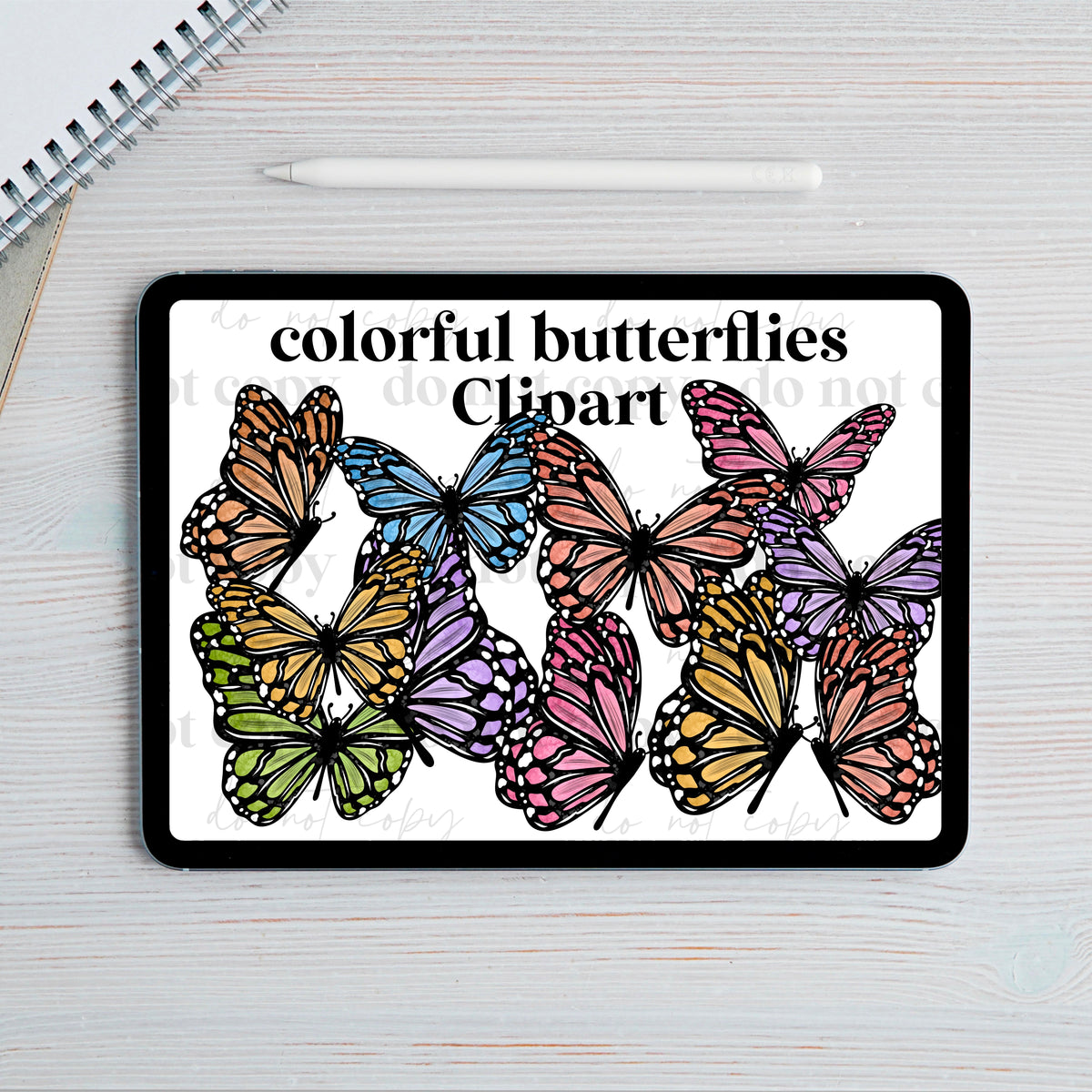 Colorful Butterflies Clipart set