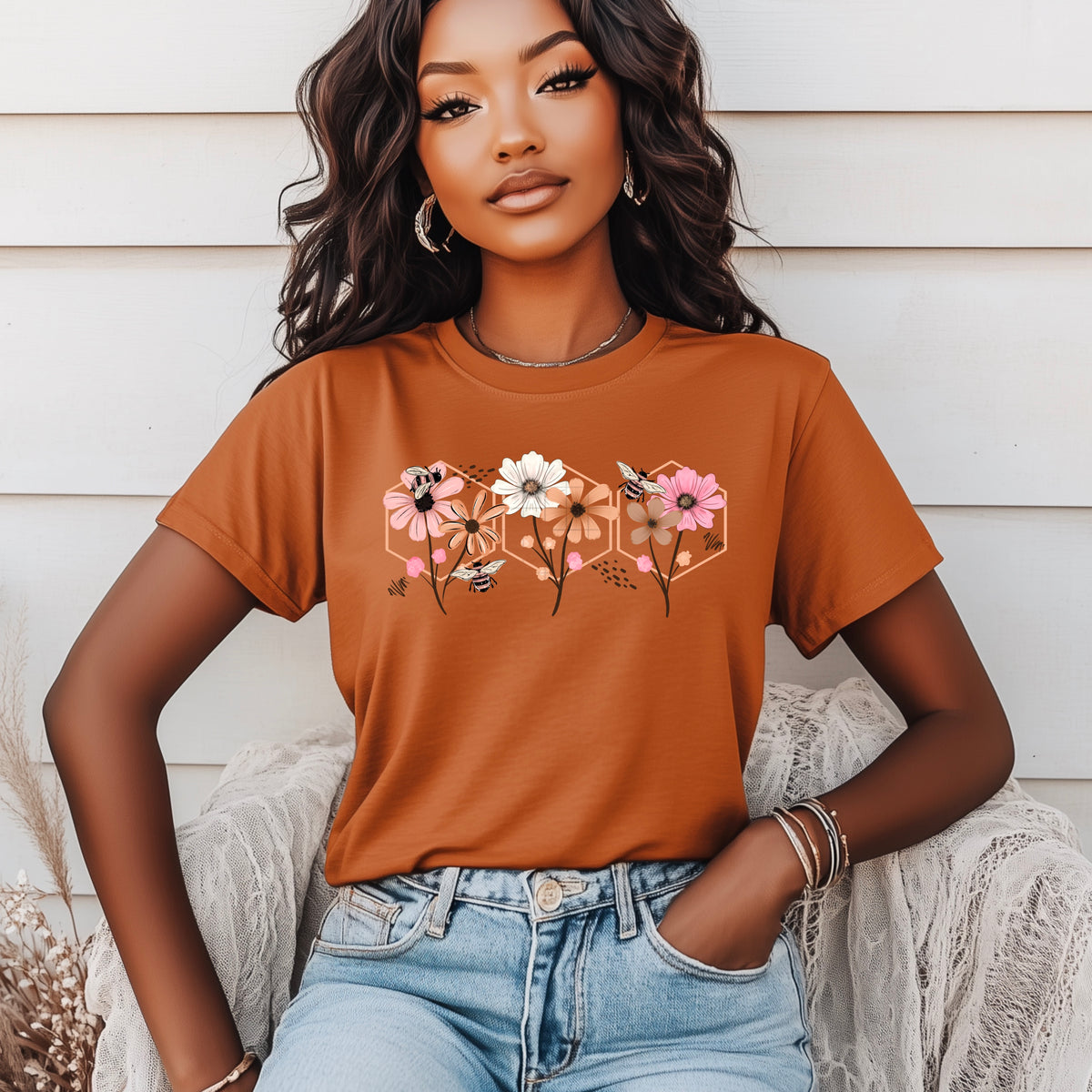 Floral Honeycombs PNG